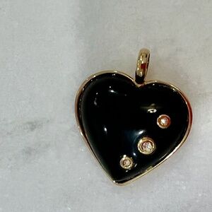 NWOT Tuckernuck April Diamond Birthstone Charm, Onyx Pendant Heart- SOLD…